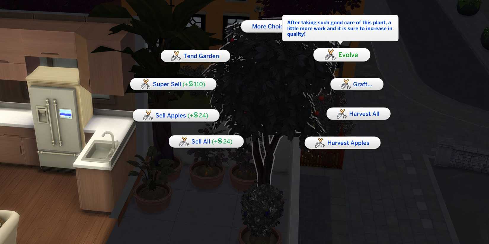 The Sims 4 Evolve Plants to increase their quality