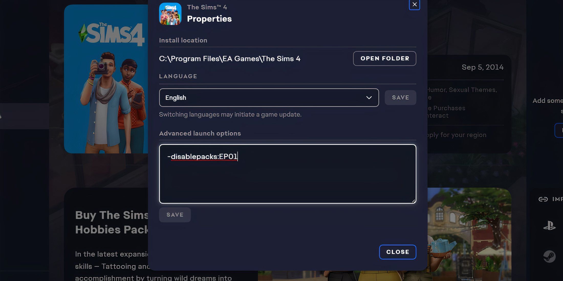 How to Disable Packs in The Sims 4