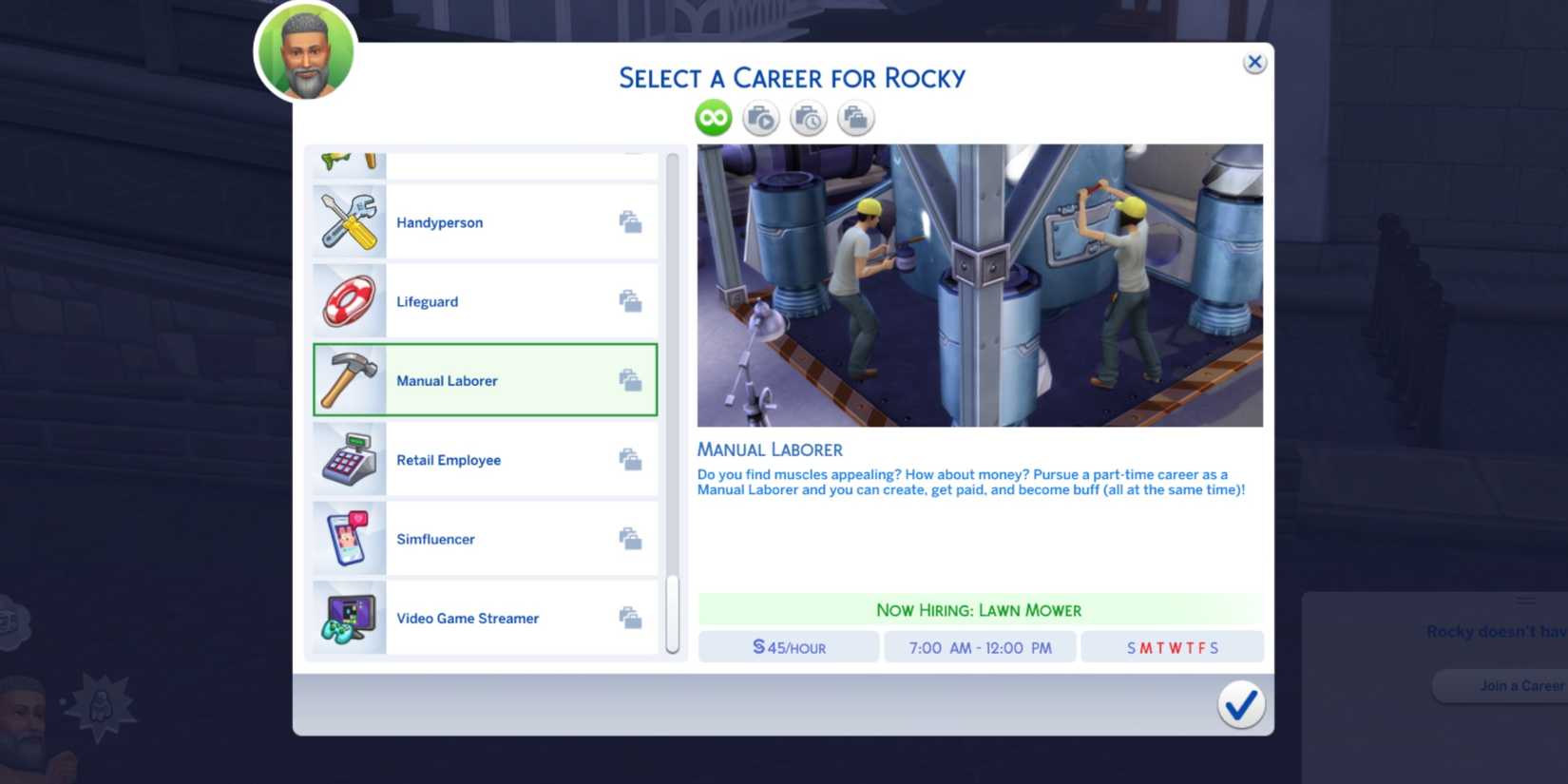 the sims 4 manual laborer