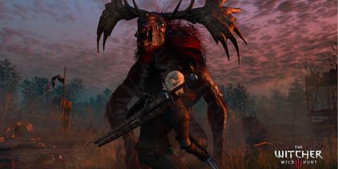 Geralt fighting a morvudd