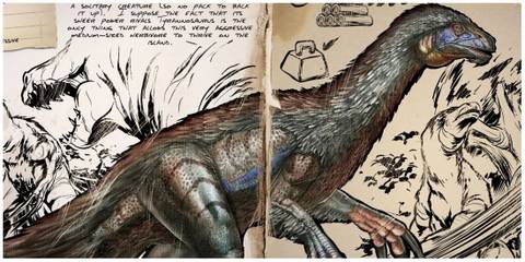 Therizinosaurus shown in dinosaur info manual 