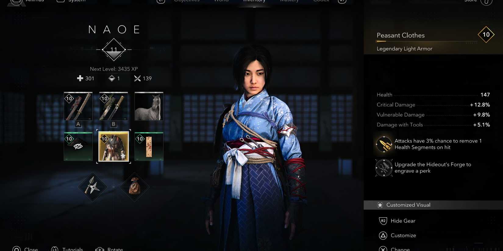 Transmogrifying armor in Assassin's Creed Shadows