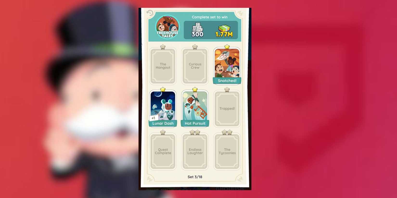 treehouse tales sticker set monopoly go