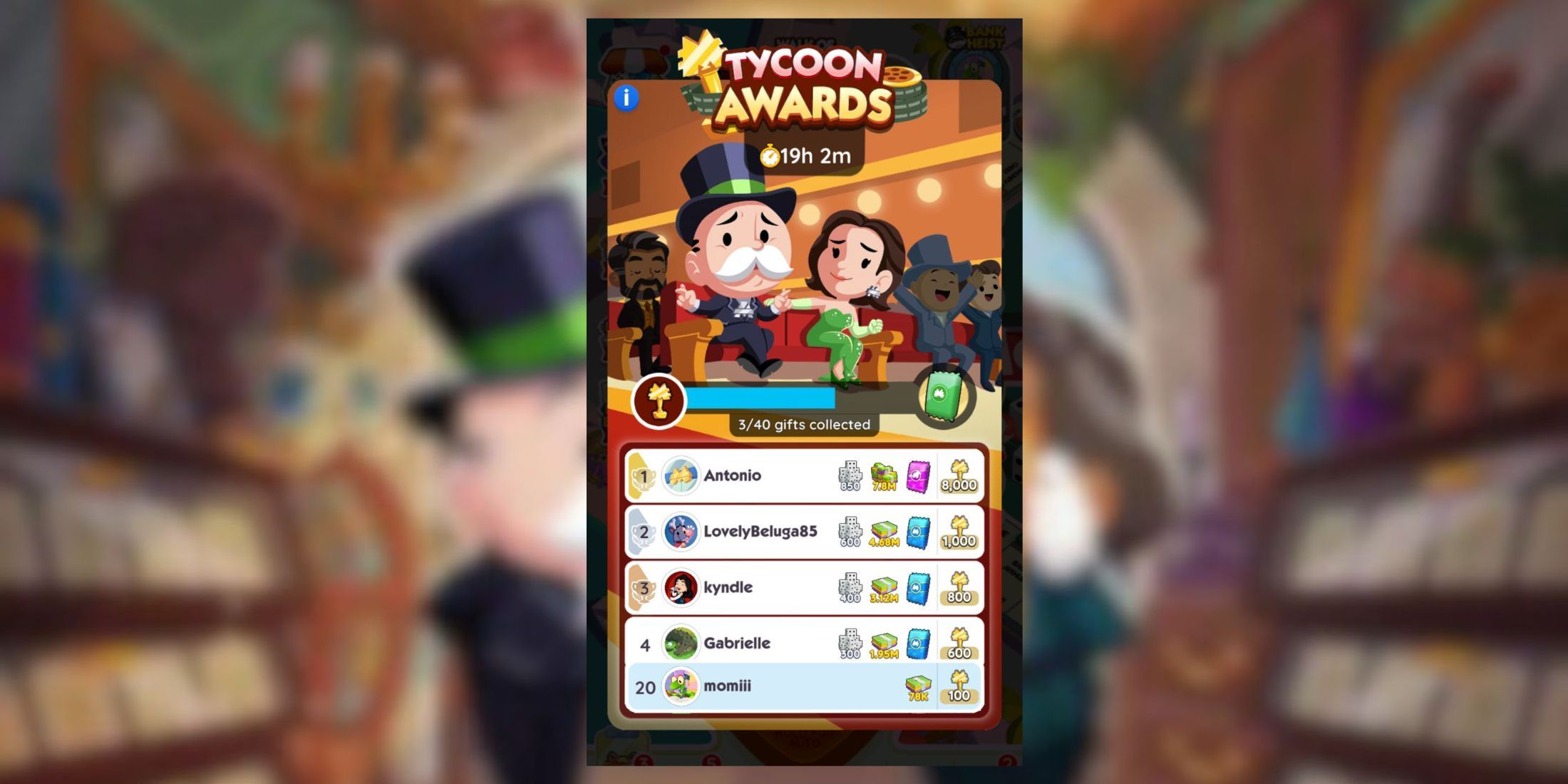 tycoon awards monopoly go