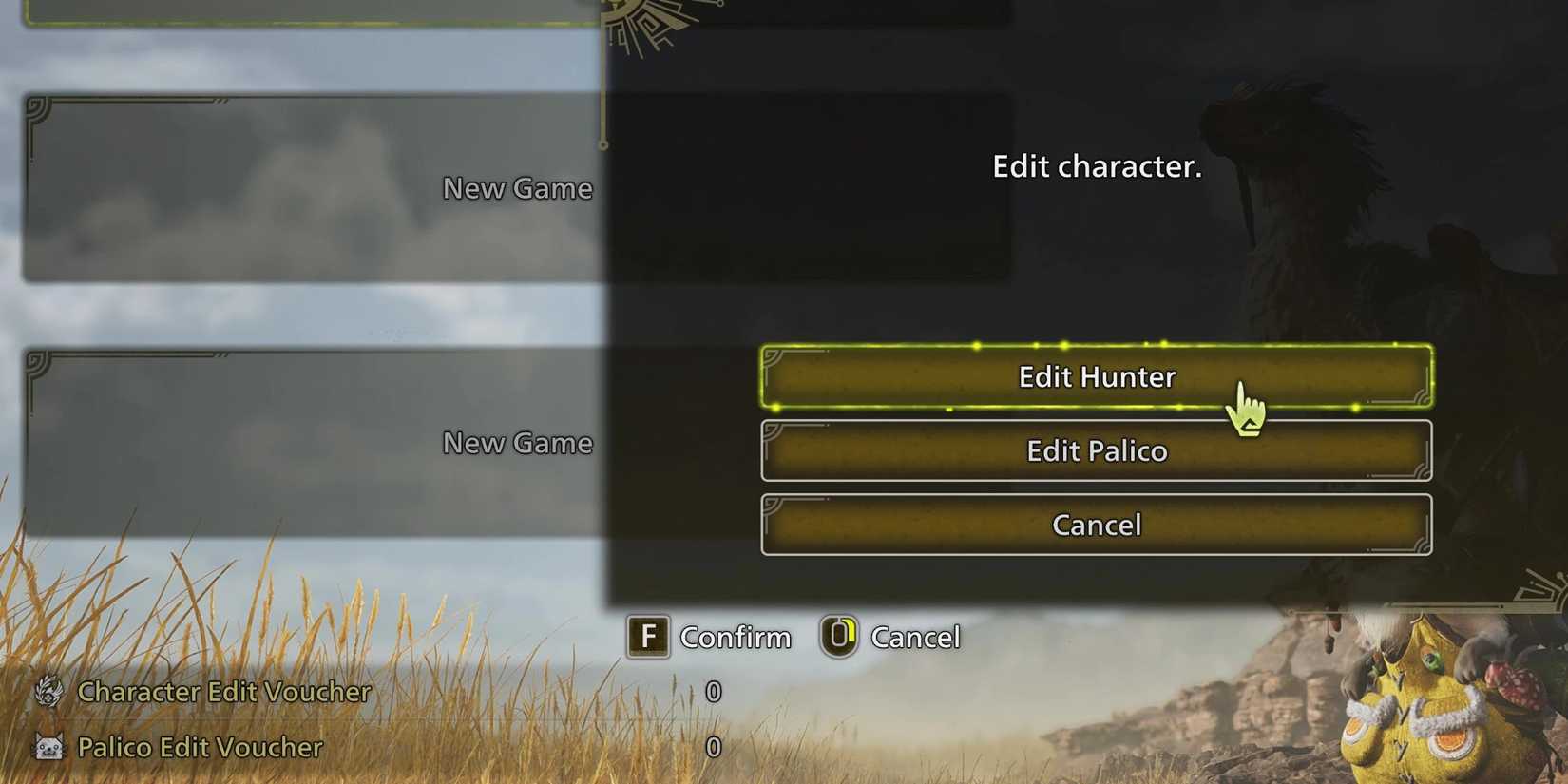 Unlimited Character and Palico Edits mod for monster hunter wilds