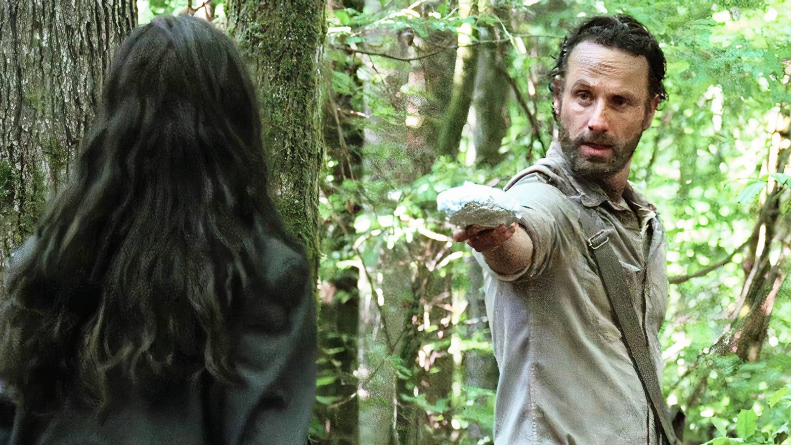 rick and clara in the walking dead season 4