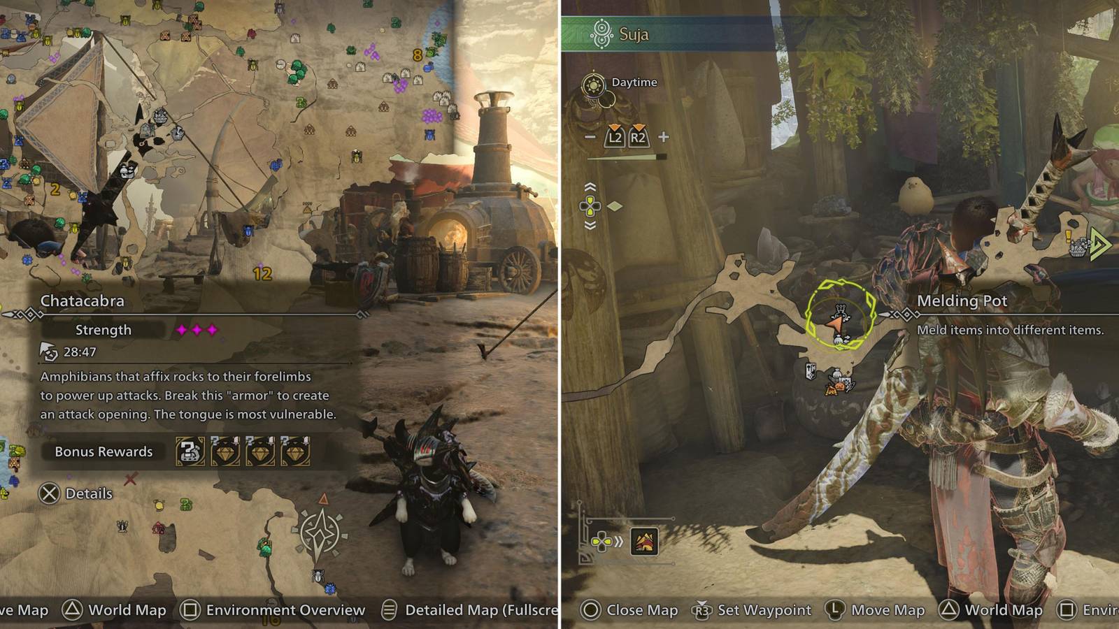 A Monster's Icon On The Map & The Melding Pot On The Map 