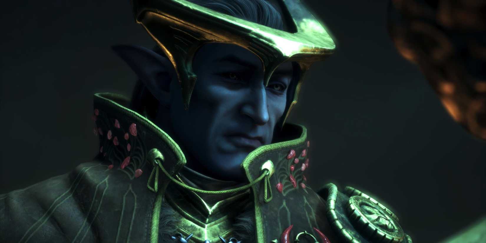 Close-up of Elgar'nan in Dragon Age: The Veilguard