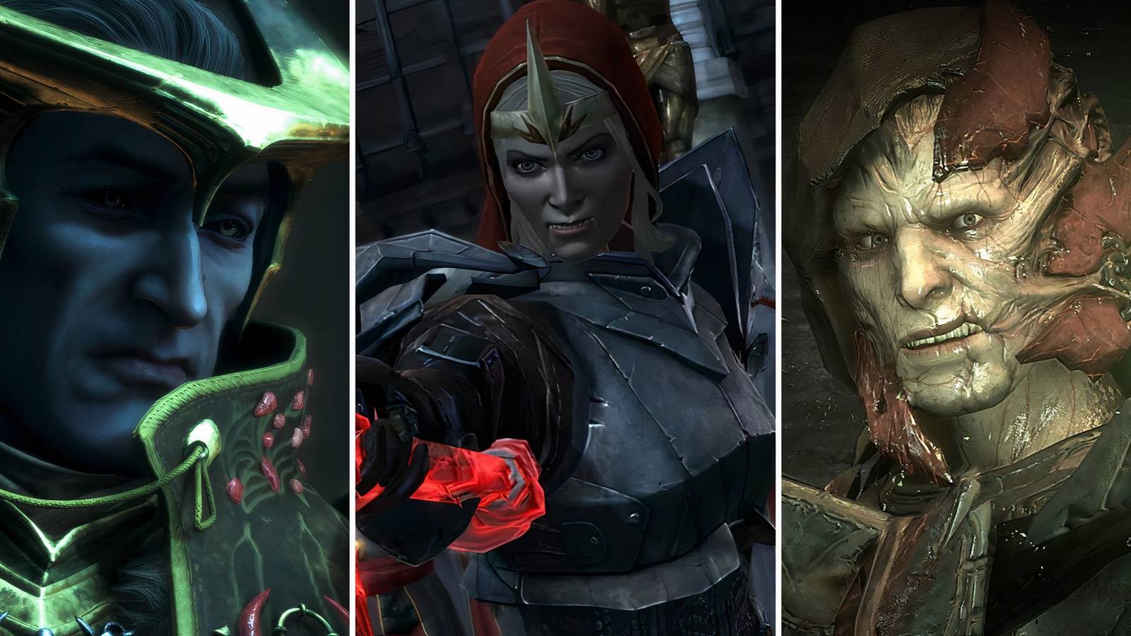 A grid showing Elgar'nan, Meredith, and Corypheus in Dragon Age