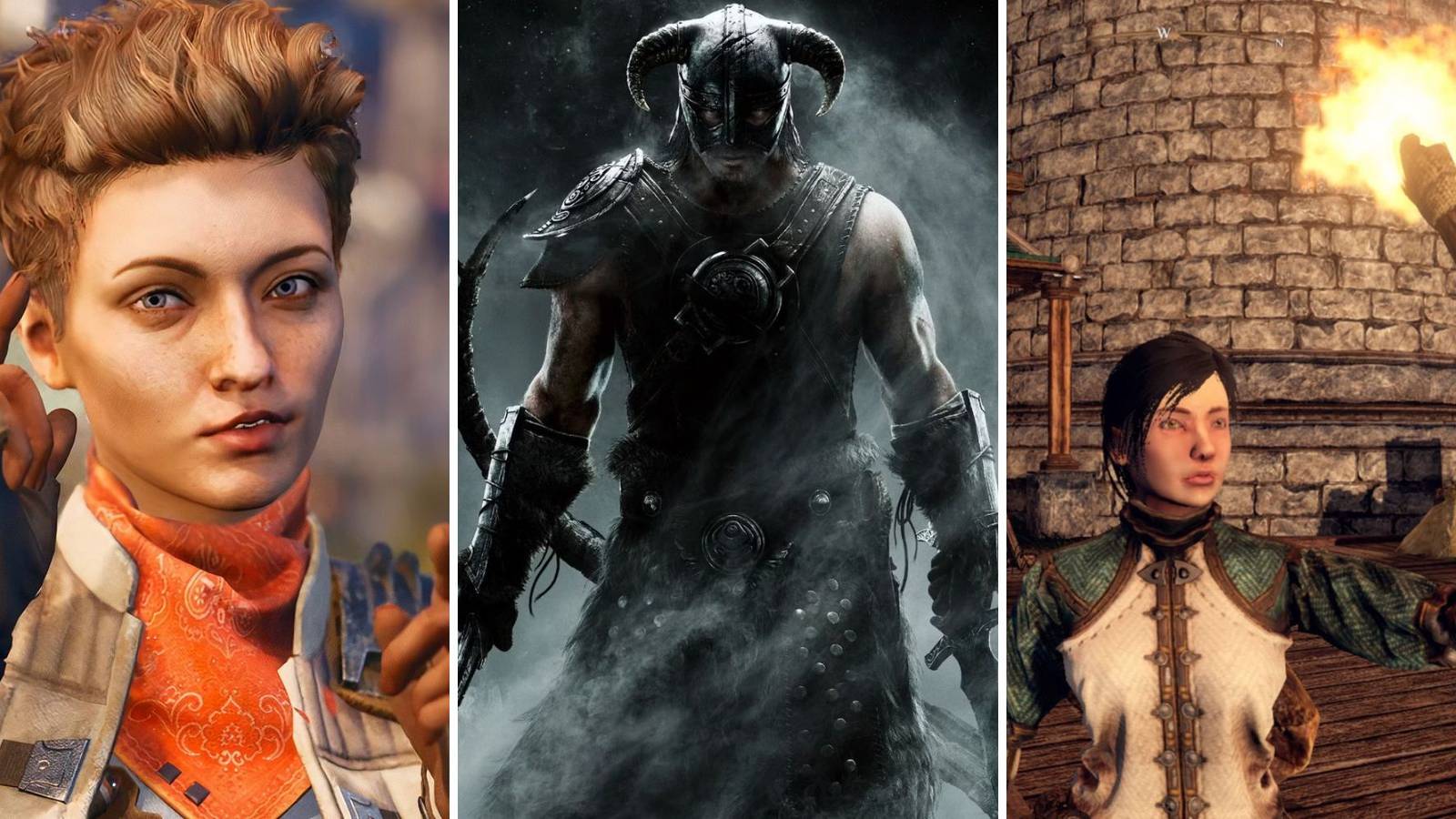 A grid showing The Outerworlds, Skyrim, and Outward