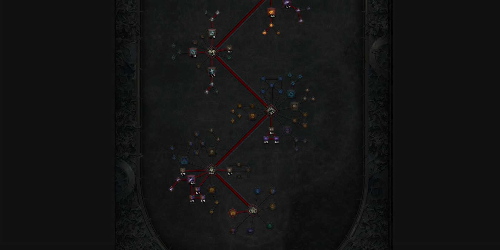 a screenshot showing the most important portion of the lacerate druid's skill tree