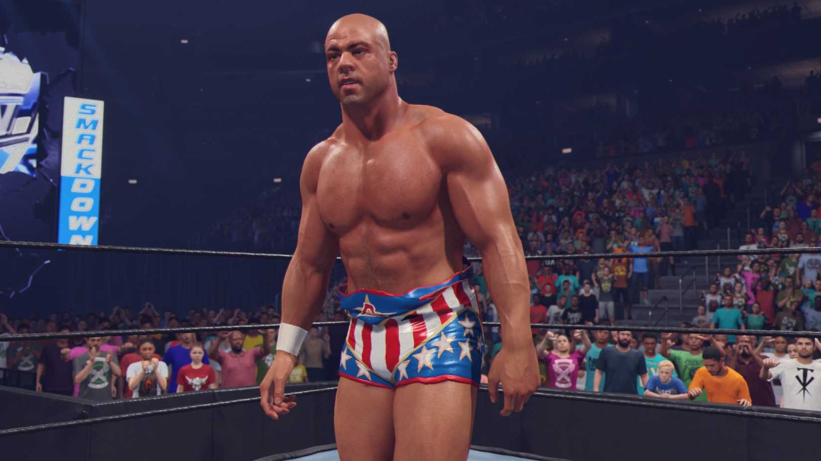 Kurt Angle in the ring in WWE 2K25