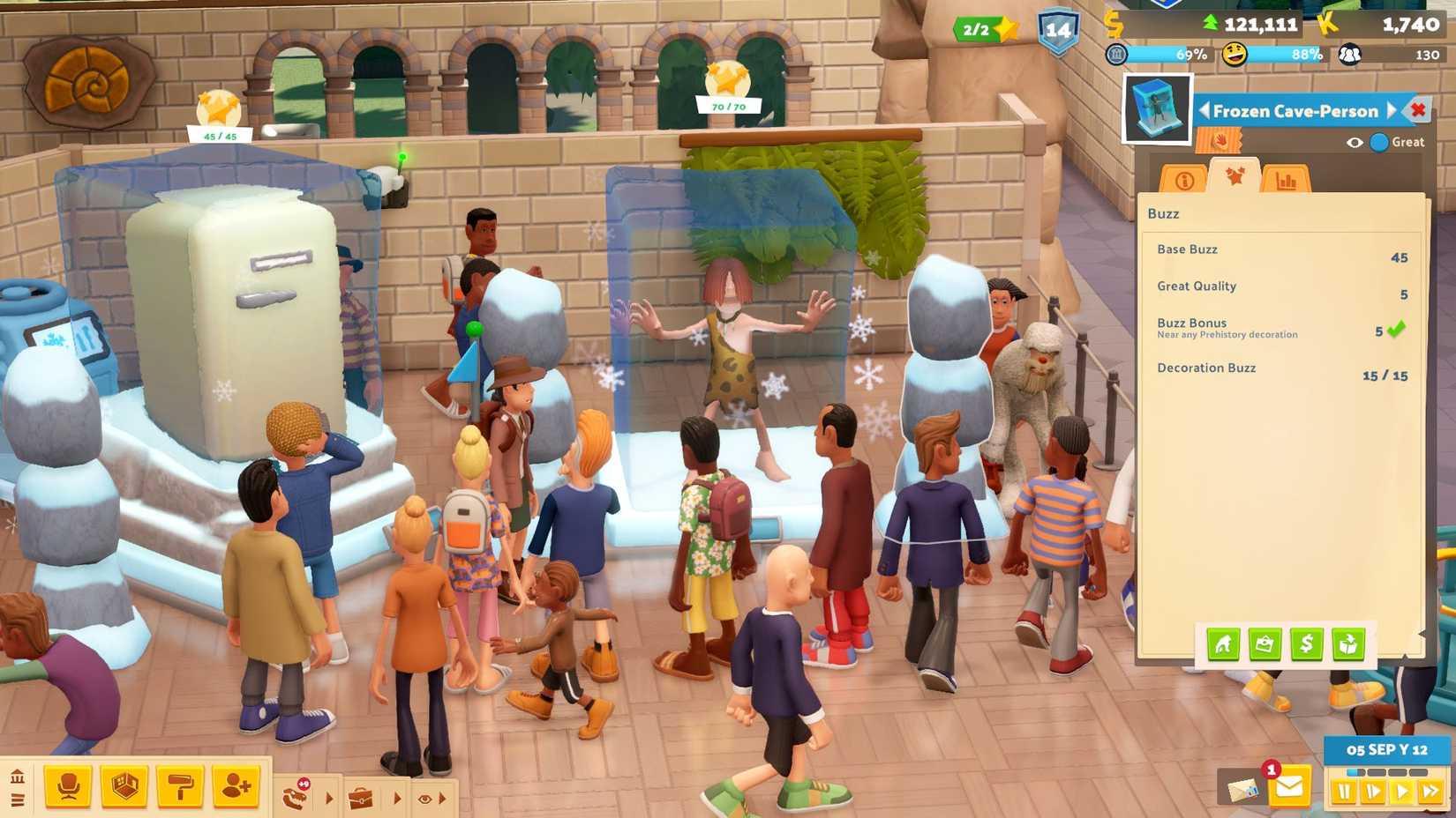 A Frozen Cave-Person in Two Point Museum