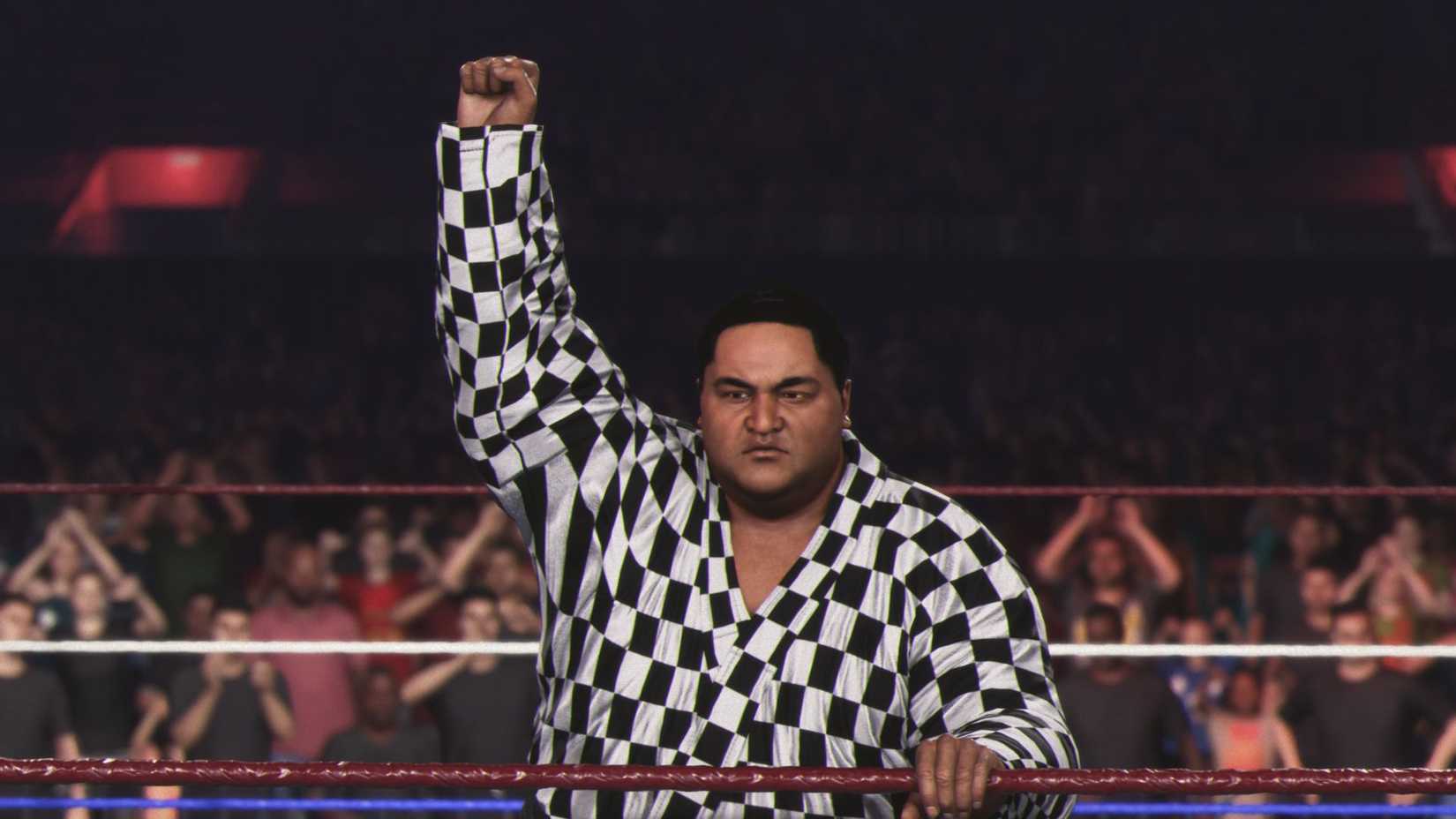 Yokozuna wearing his entrance gear in WWE 2K25