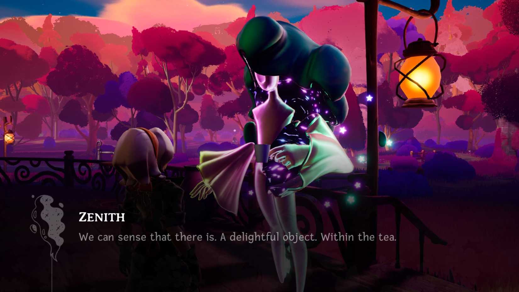 Zenith with tea in Wanderstop