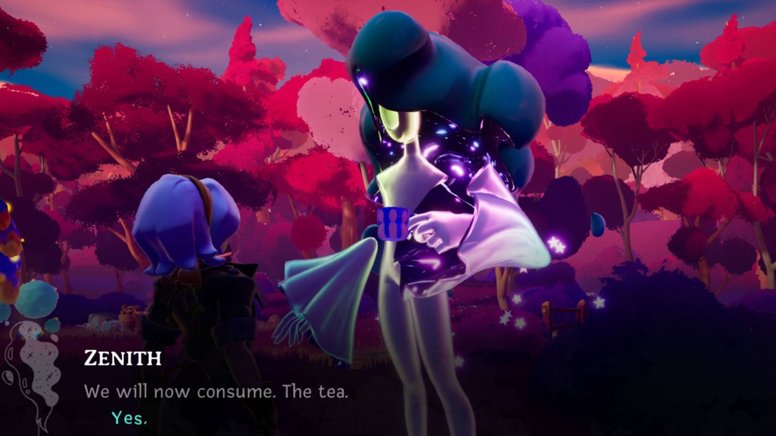 Zenith with a tea in Wanderstop