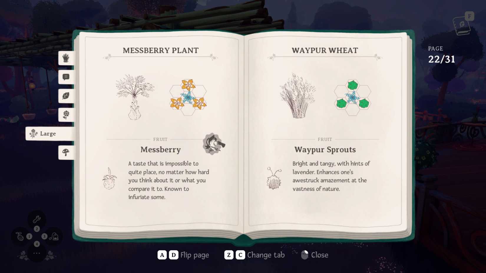 A Field Guide page in Wanderstop