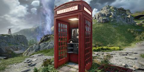 a red telephone booth in Atomfall