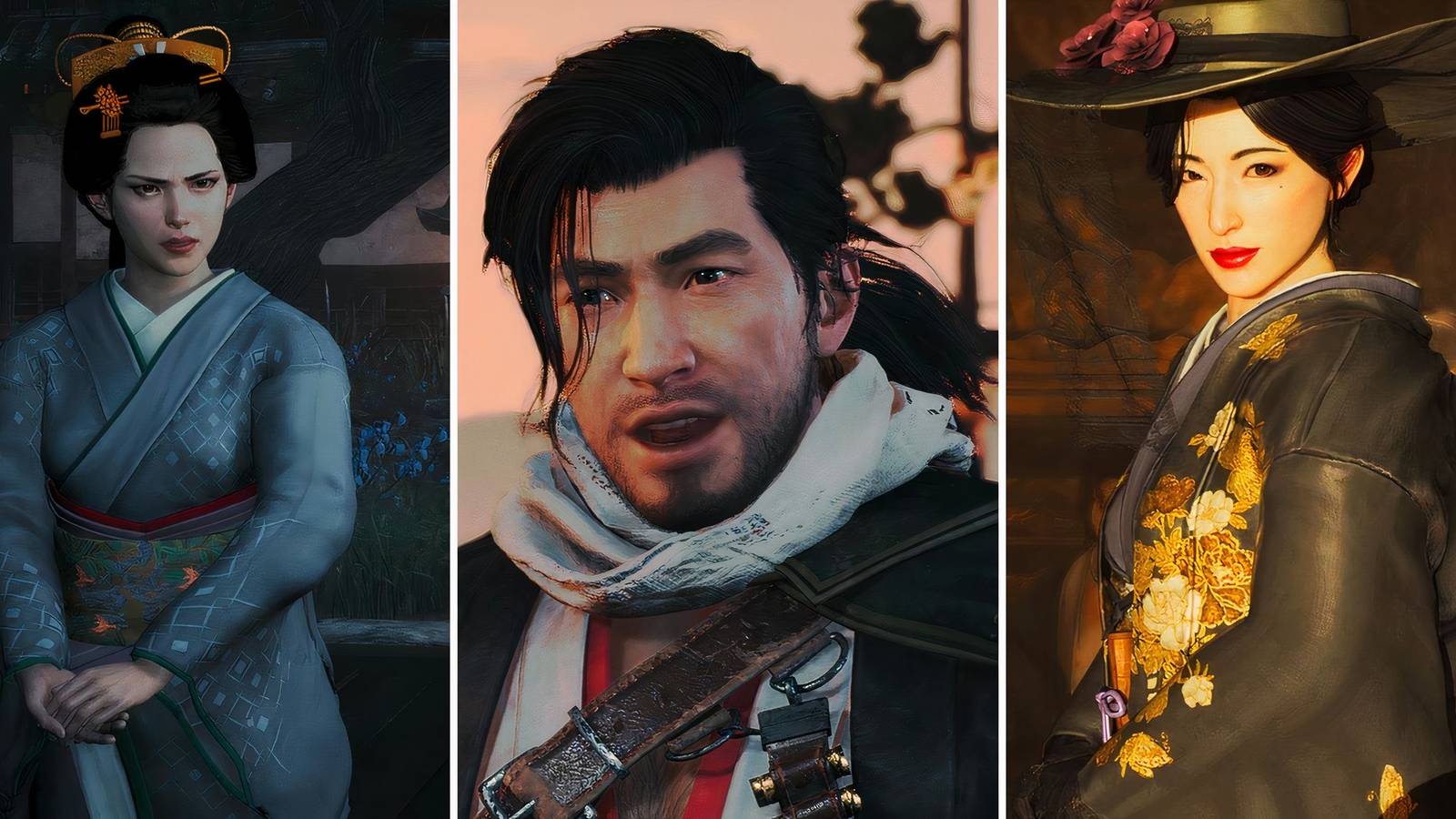A grid of three romances in Rise of the Ronin