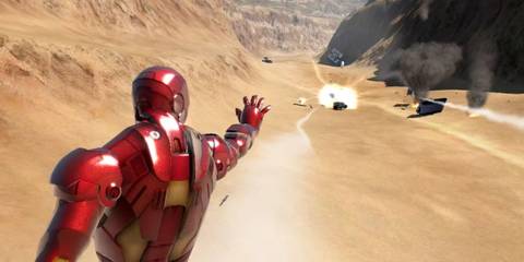 A gameplay screenshot from the 2008 Iron Man video game.