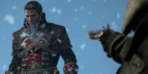 Shay Cormac being aimed at in Assassin's Creed Rogue