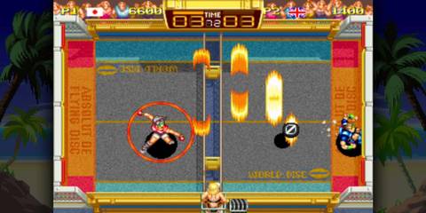 Using powerups in Windjammers