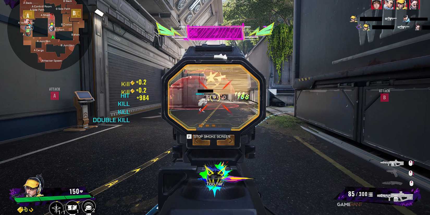 using Smokescreen as cover in FragPunk