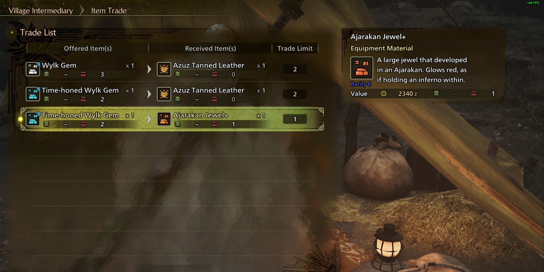 using time-honed wylk gem for trade in monster hunter wilds