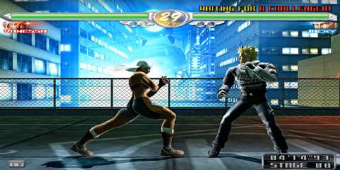 Vanessa and Jacky about to fight in Virtua Fighter 4