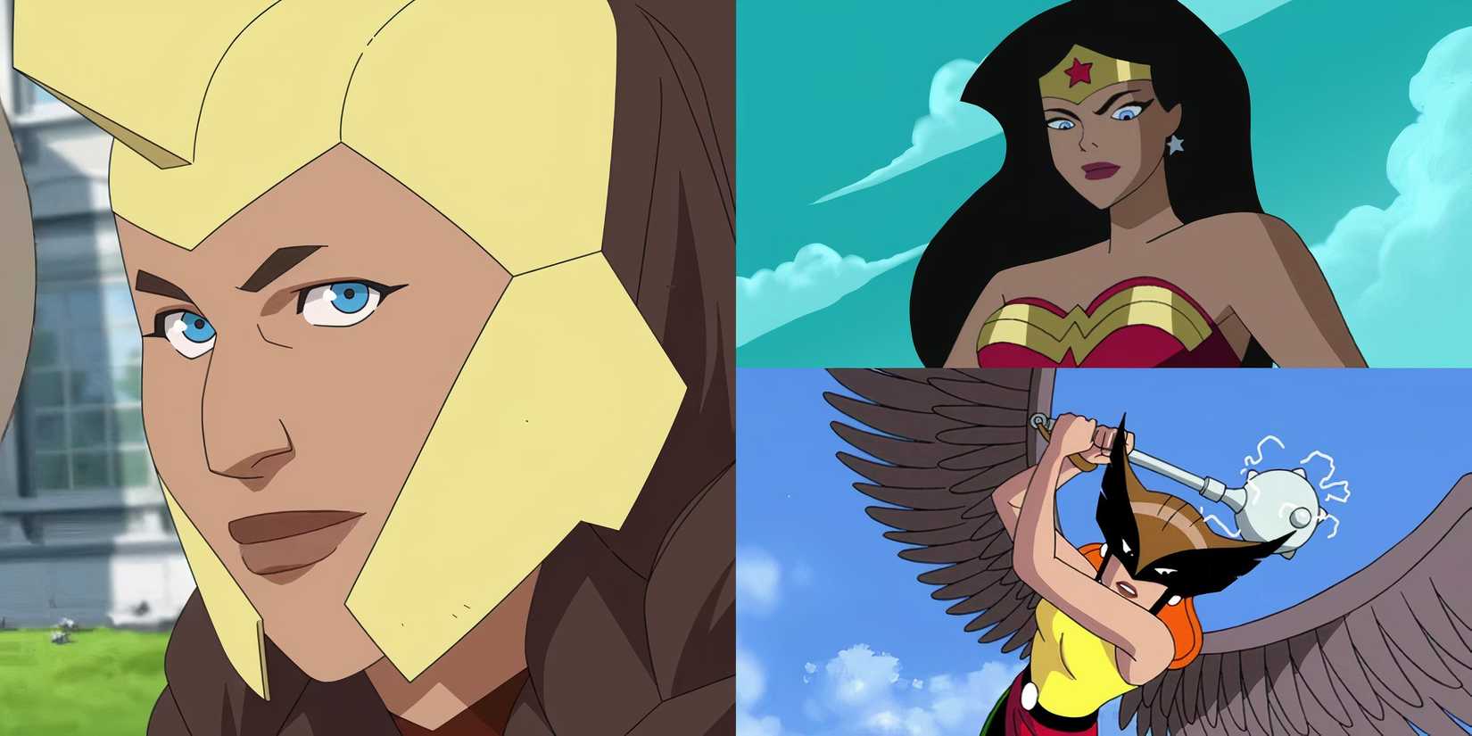 War Woman, Wonder Woman and Hawk Girl