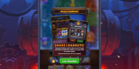warcraft rumble army loadouts share screen