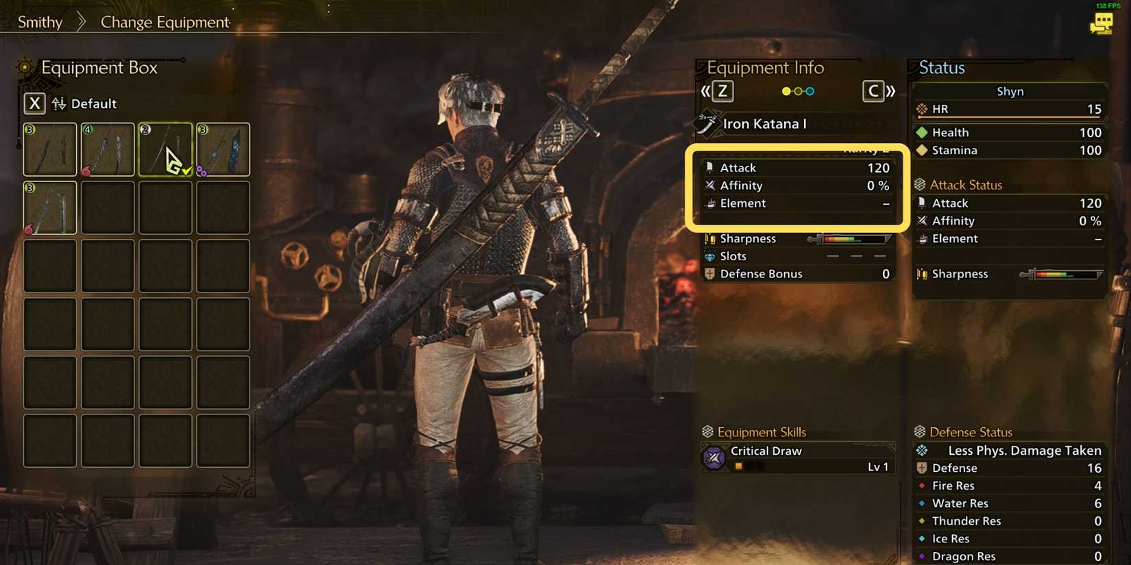 weapon equipment info in monster hunter wilds