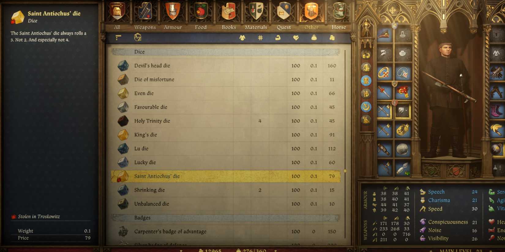 Where To Find Saint Antiochus' Die In KCD2