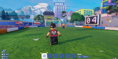 where to find the soccer pitch in LEGO Fortnite Brick Life