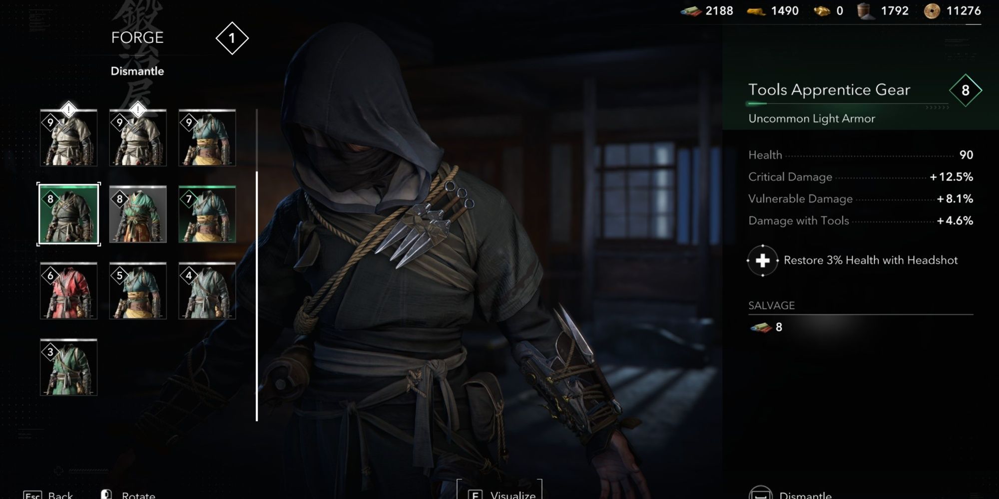 White green and blue armor can be safely sold in the shade of AC