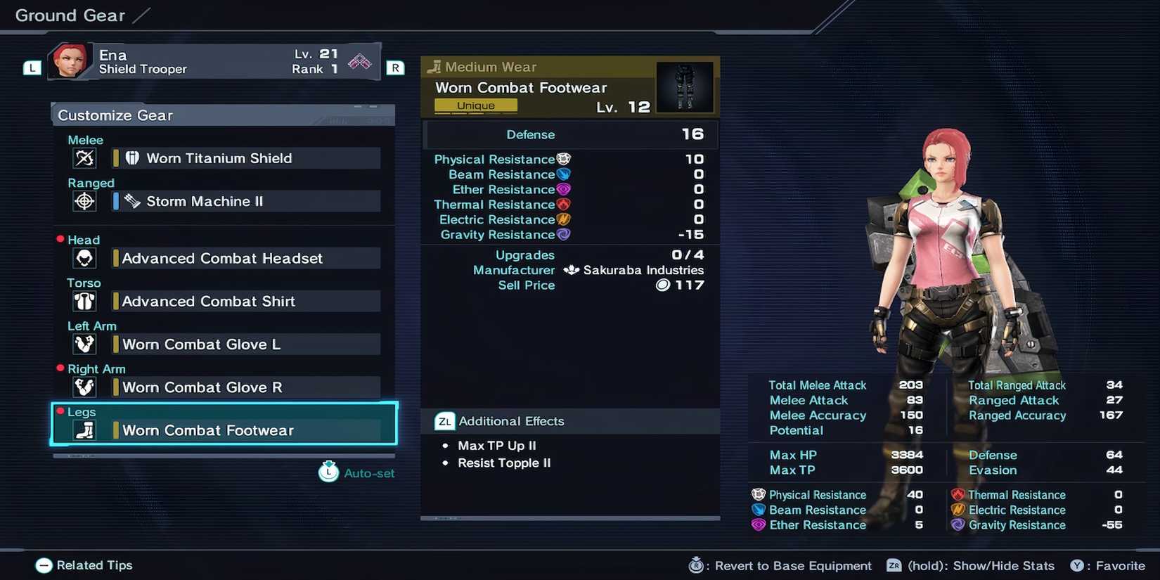 Worn Combat Footwear in Xenoblade Chronicles X Definitive Edition