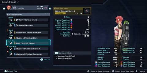 Worn Combat Glove L in Xenoblade Chronicles X Definitive Edition