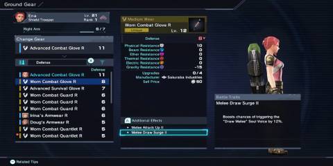 Worn Combat Glove R in Xenoblade Chronicles X Definitive Edition