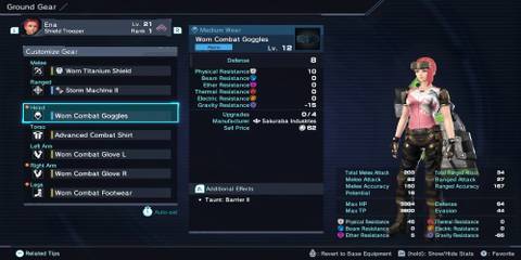 Worn Combat Goggles in Xenoblade Chronicles X Definitive Edition