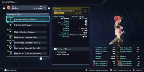Worn Titanium Knife 2 in Xenoblade Chronicles X Definitive Edition