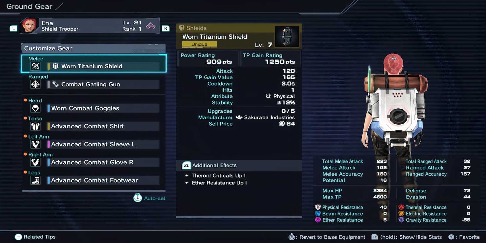 Worn Titanium Shield in Xenoblade Chronicles X Definitive Edition