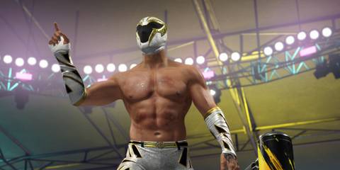 WWE 2K25 Axiom celebrates