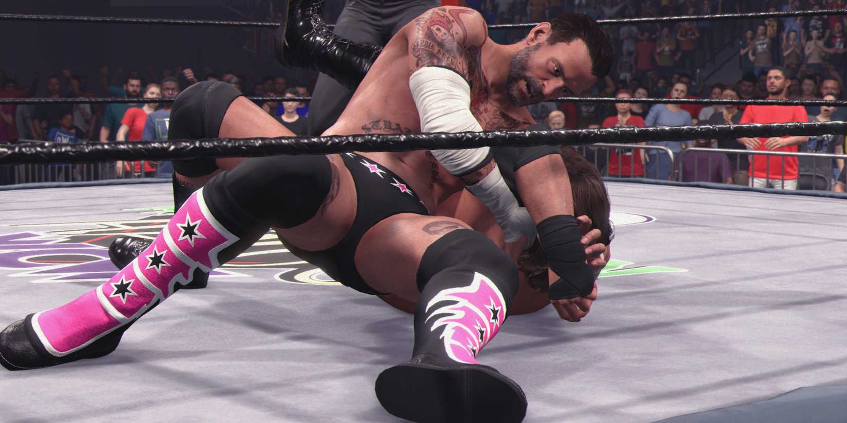 WWE 2K25 CM Punk with the submission