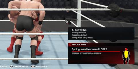 WWE 2K25 customising AI settings location