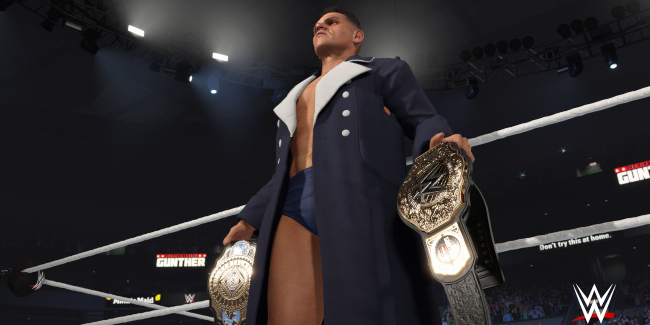 WWE 2K25 Gunther with two belts