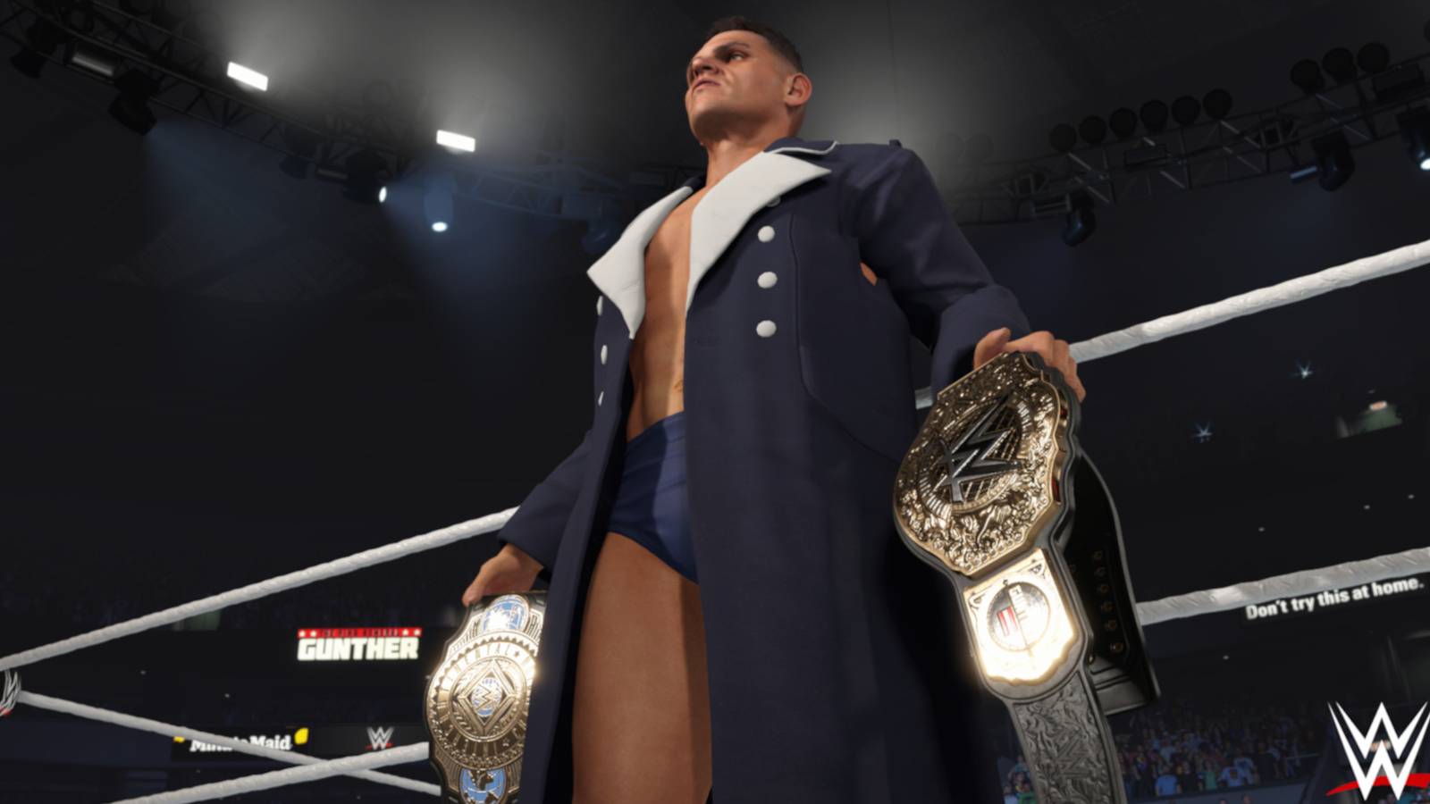 WWE 2K25 Gunther with two belts