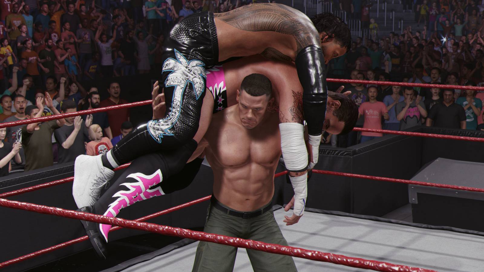 WWE 2K25 John Cena picks up Punk and Uso for the double AA