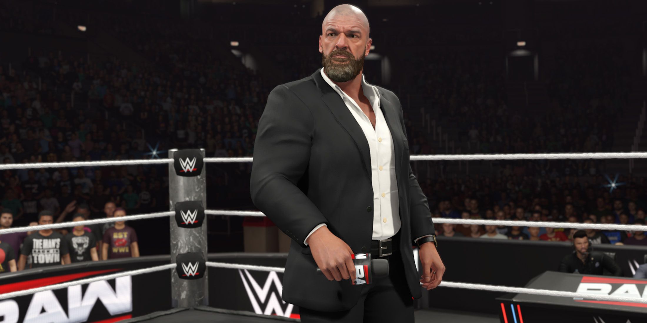 WWE 2K25 MyRISE screenshot of Triple H when about to pick your background or origin