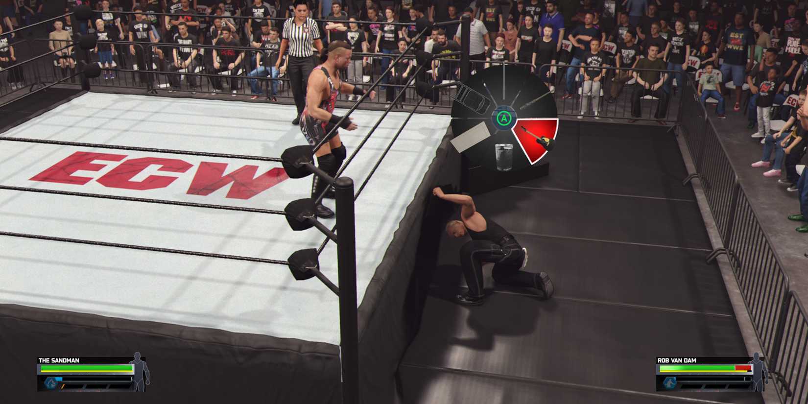 WWE 2K25 weapon wheel at ECW One Night Stand