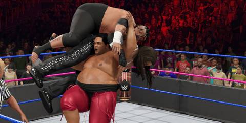 WWE 2K25 Yokozuna hits the double finisher